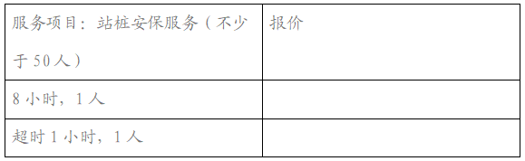 活动安保人员项目采购招标公告